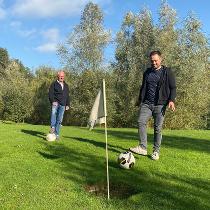 Voetgolf bij hole